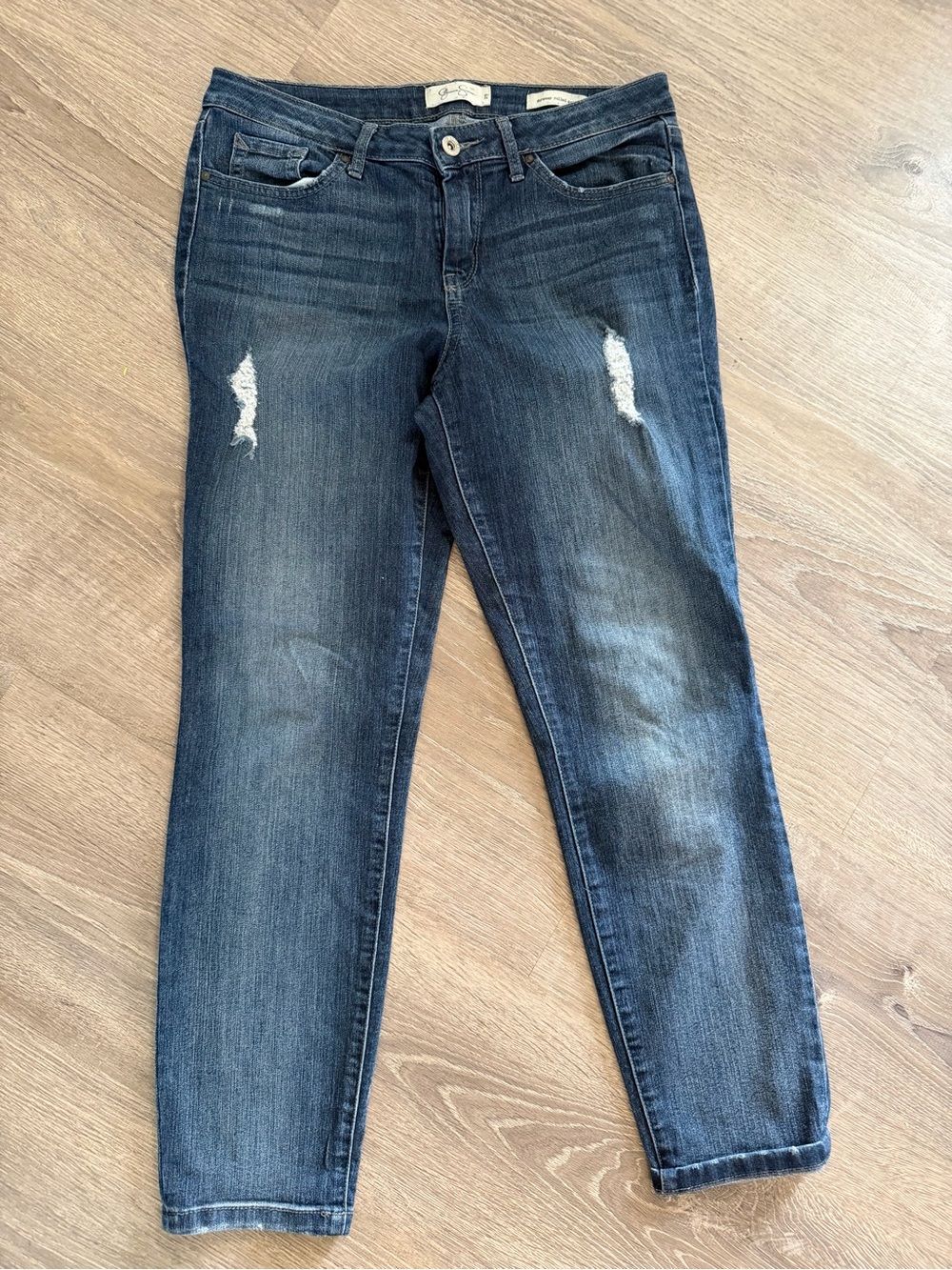 Jessica Simpson Dark Wash Distressed Boyfriend Jeans Size 29